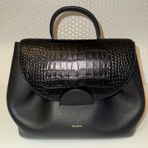 Polene Numero Un (full size handbag) Trio Croc-Embossed Leather Satchel